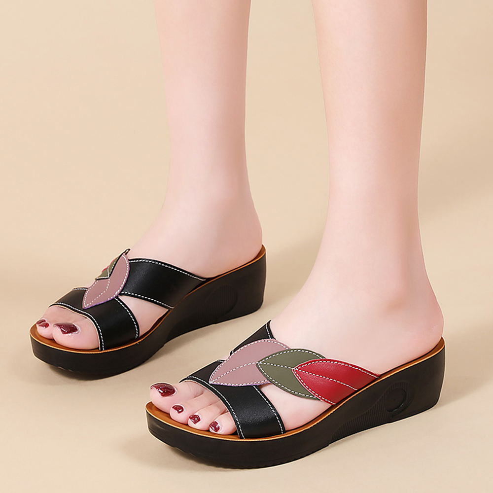 여성용 두꺼운 밑창 웨지 스니커즈, 샌들, 슬리퍼, 여 - Ethnic Modern Fashion 리뷰 및 가격